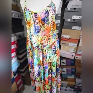 STEVE MADDEN Joann Dress Colorful Tropical Print Dress Size M